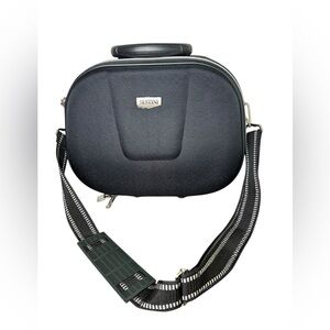 Sestini Black Travel Cosmetic Case Organizer with Shoulder Strap
